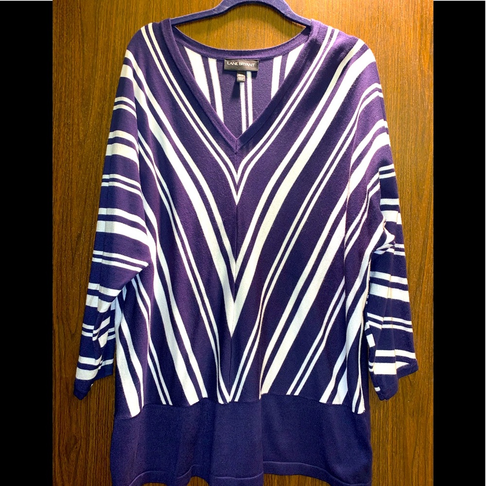 Lane Bryant striped sweater. Excellent condition.